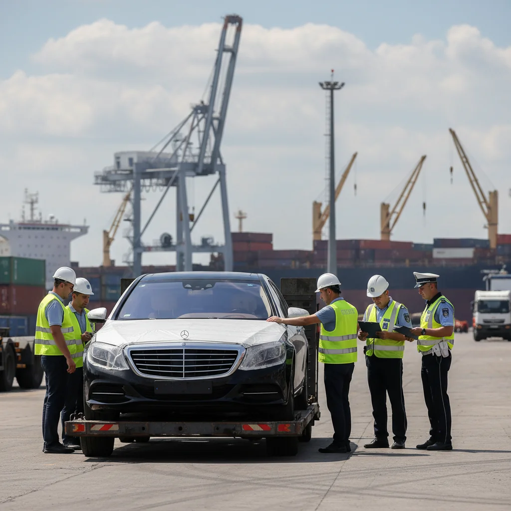 Autoturism de lux urmărit în Lituania, identificat de polițiști în Portul Constanța
