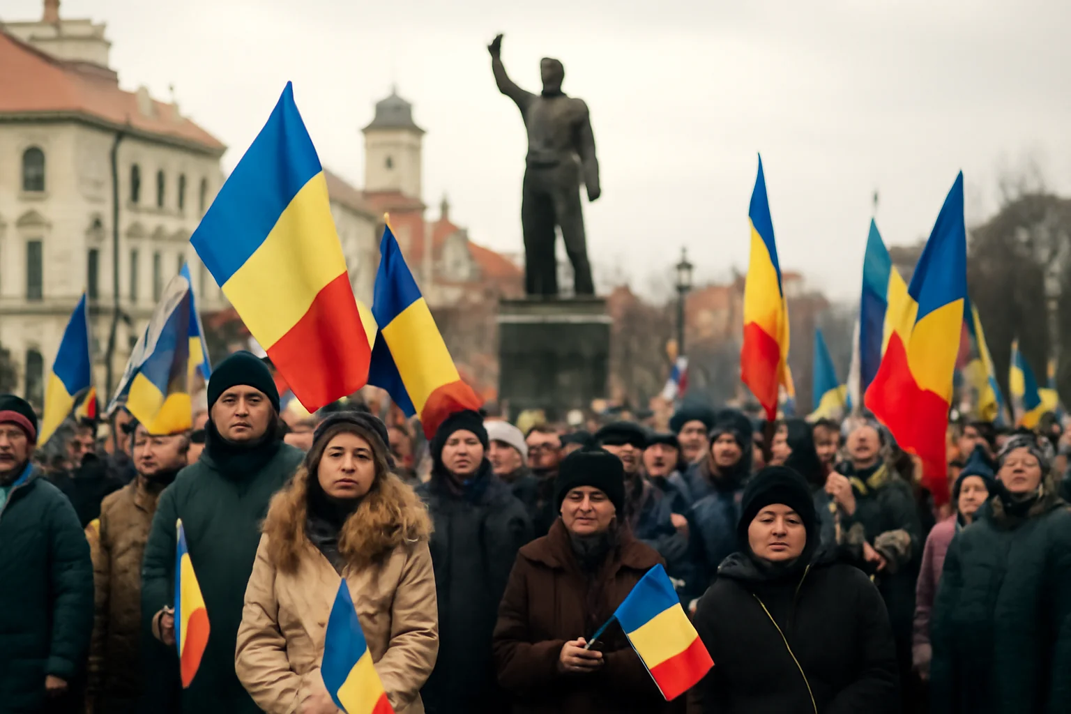 Ceremonie de Ziua Unirii Principatelor în Piața Ovidiu din Constanța pe 24 ianuarie