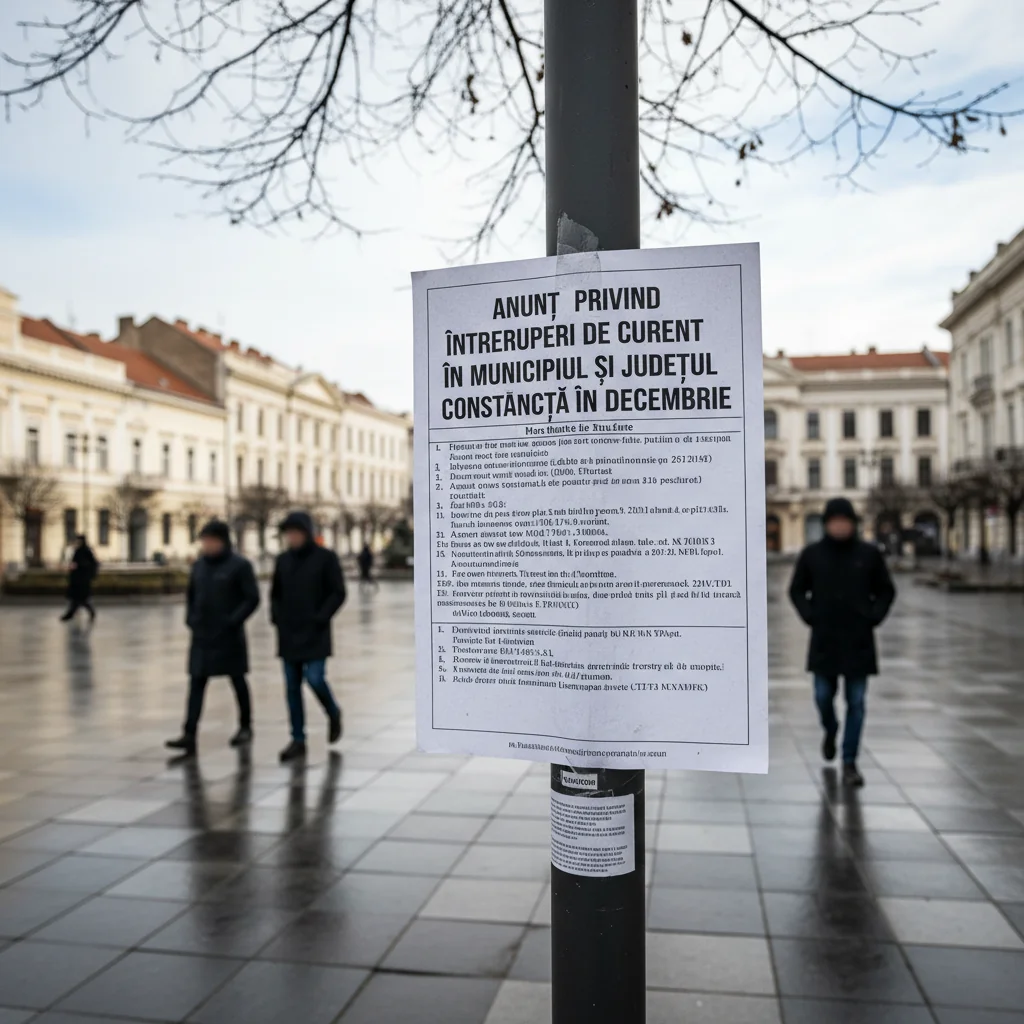 Constanța: întreruperi programate de curent în municipiu și județ în perioada 19–23 decembrie 2025