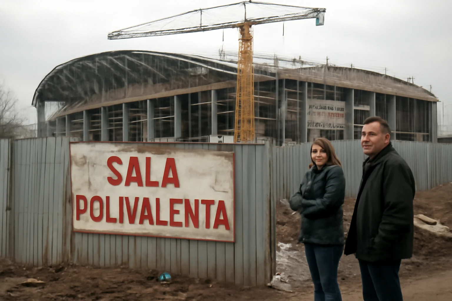 Șantierul Sălii Polivalente din Constanța, oprit de mai mult timp. Imagini aeriene arată lipsa activității
