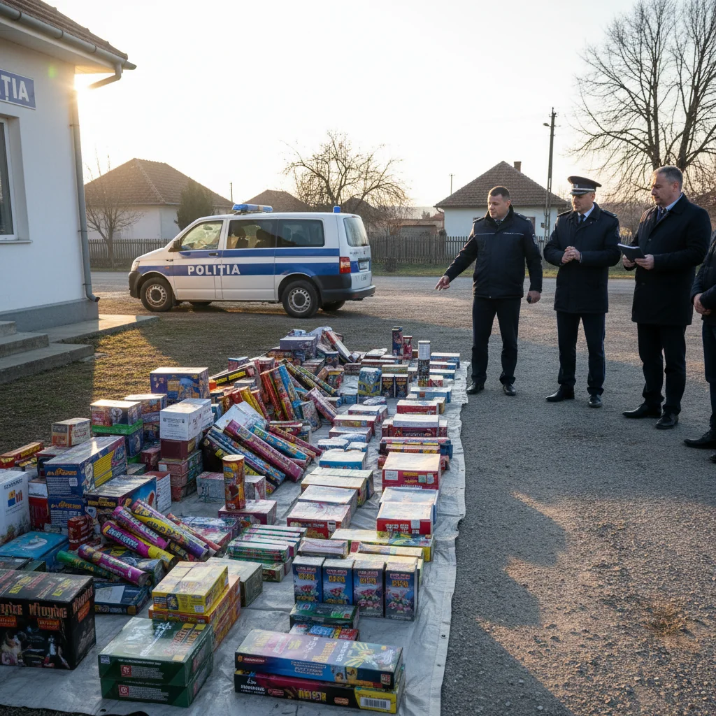 Aproape 200 kg de materiale pirotehnice interzise, ridicate de polițiști lângă Constanța