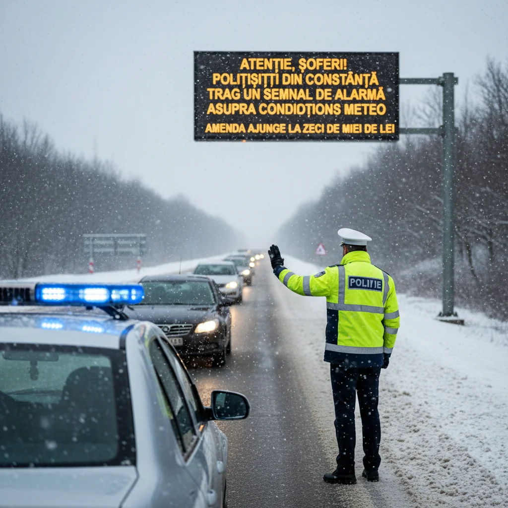 Atenție șoferi din Constanța! Poliția avertizează asupra condițiilor meteo și amenzilor mari de până la zeci de mii de lei