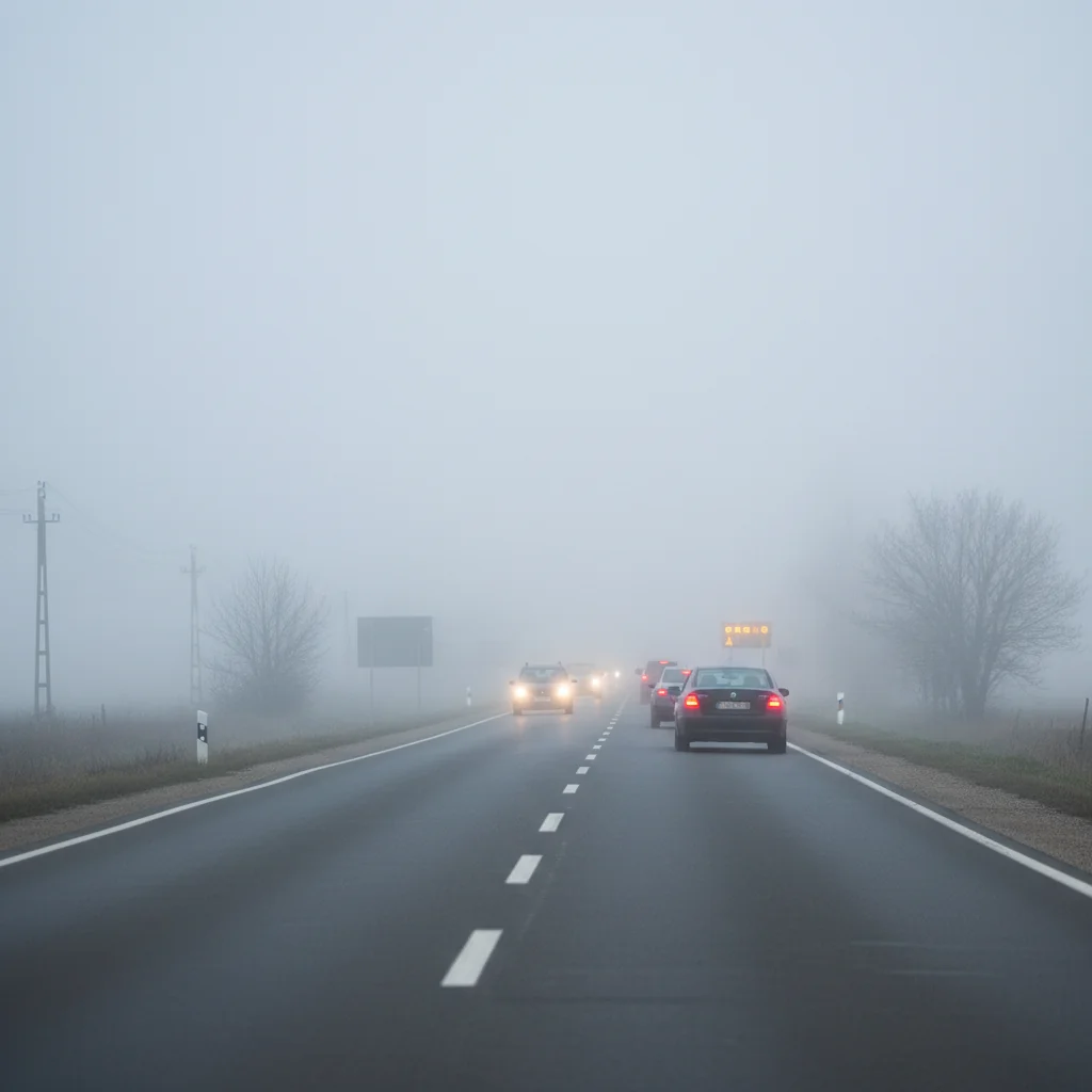Ceață densă în Constanța: avertizare pentru șoferi privind vizibilitatea redusă și riscul de ghețuș