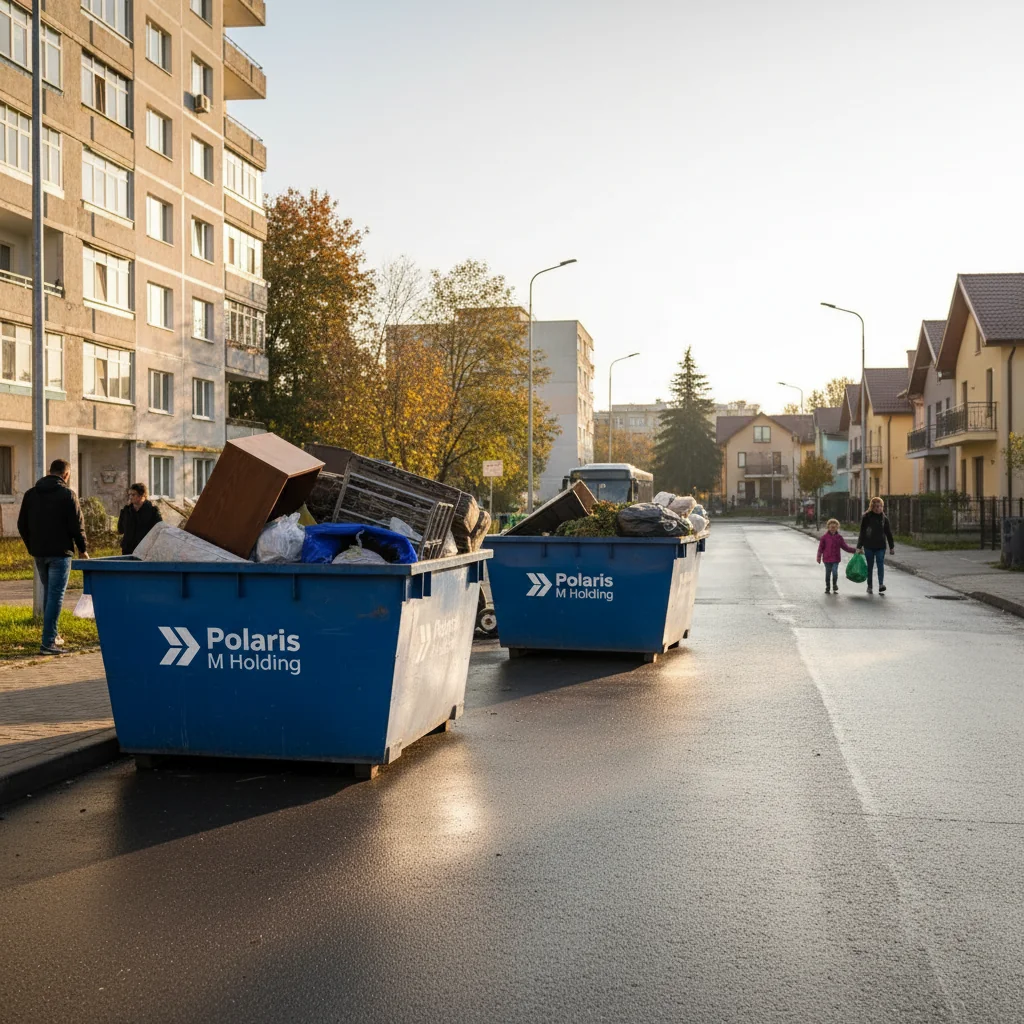 Containerele pentru deșeuri voluminoase Polaris M Holding, amplasate săptămâna aceasta în cartierele Tomis Nord și Henri Coandă