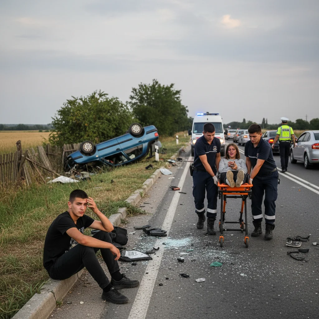 Doi adolescenți răniți într-un accident rutier la Oltina, județul Constanța