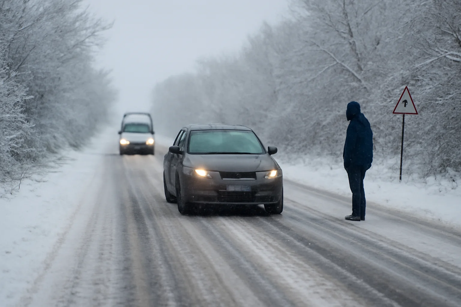 Drumuri din județul Constanța afectate de polei și zăpadă; șoferii din municipiu, avertizați la ieșirea din oraș