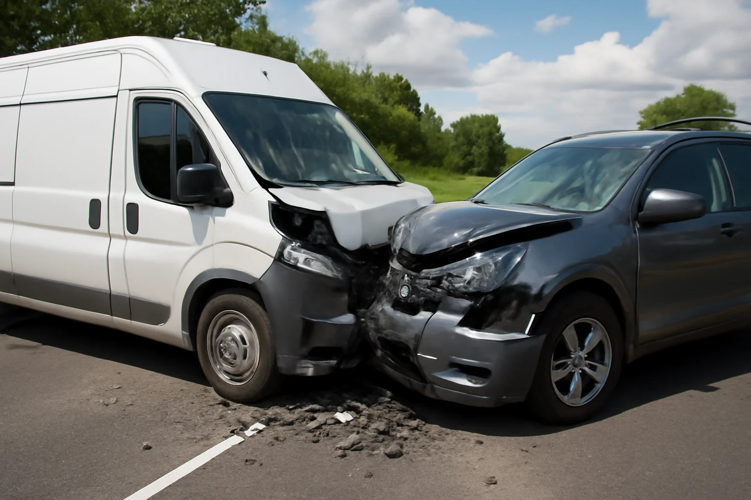 impact între autoutilitară și SUV pe 23 iulie, ora 12:05