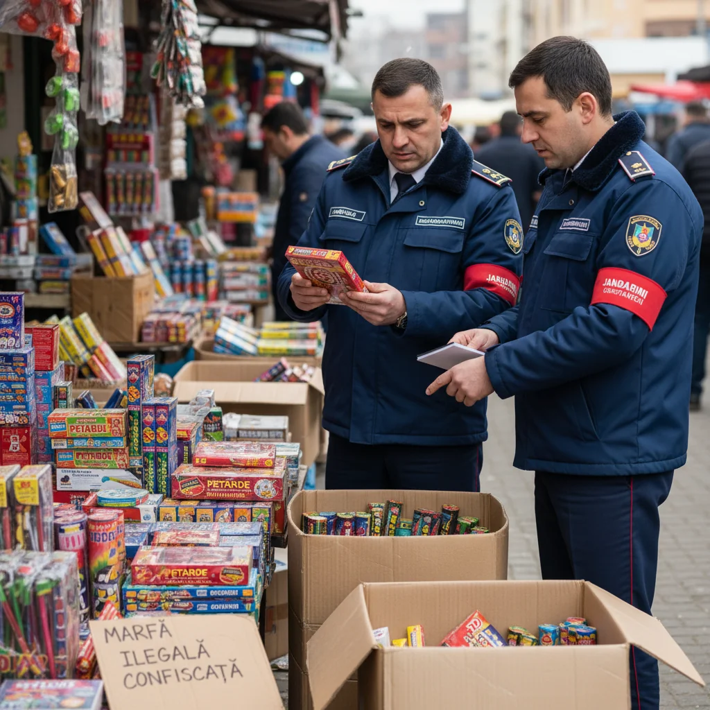 Jandarmii din Constanța confiscă petarde ilegale în urma controalelor comercianților locali