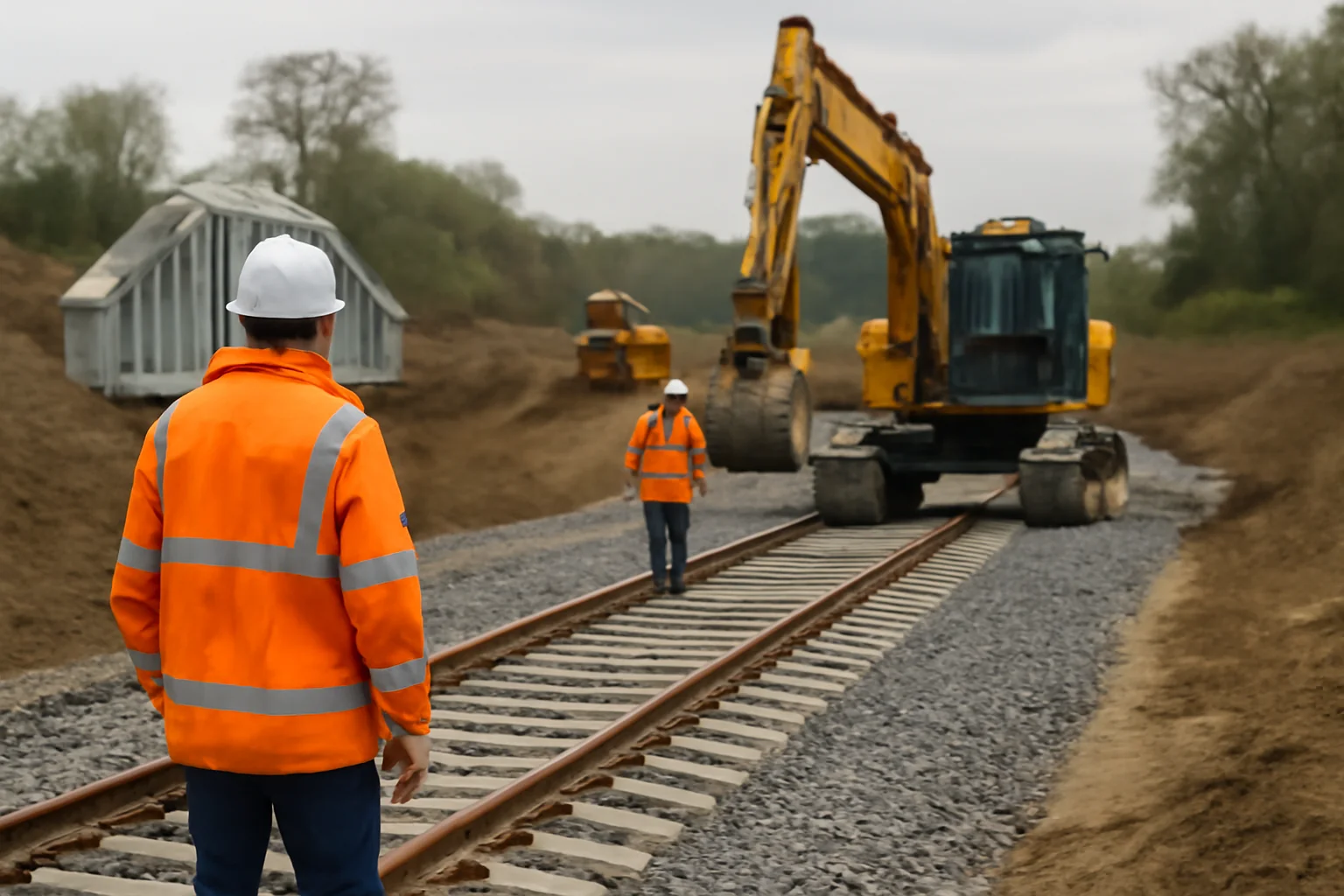 Lucrările la calea ferată din Valu lui Traian sunt în plină desfășurare, progresul ajungând la 70%