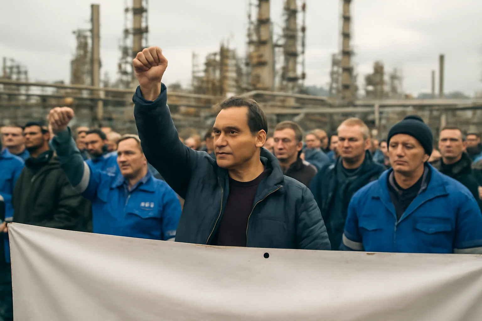Protest al angajaților la rafinăria Petromidia din Constanța, legat de condițiile de muncă și salarizare