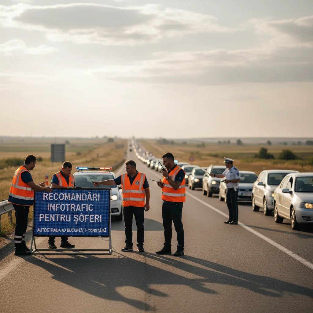 Recomandări pentru șoferii care circulă pe autostrada A2 București–Constanța, transmise de Infotrafic
