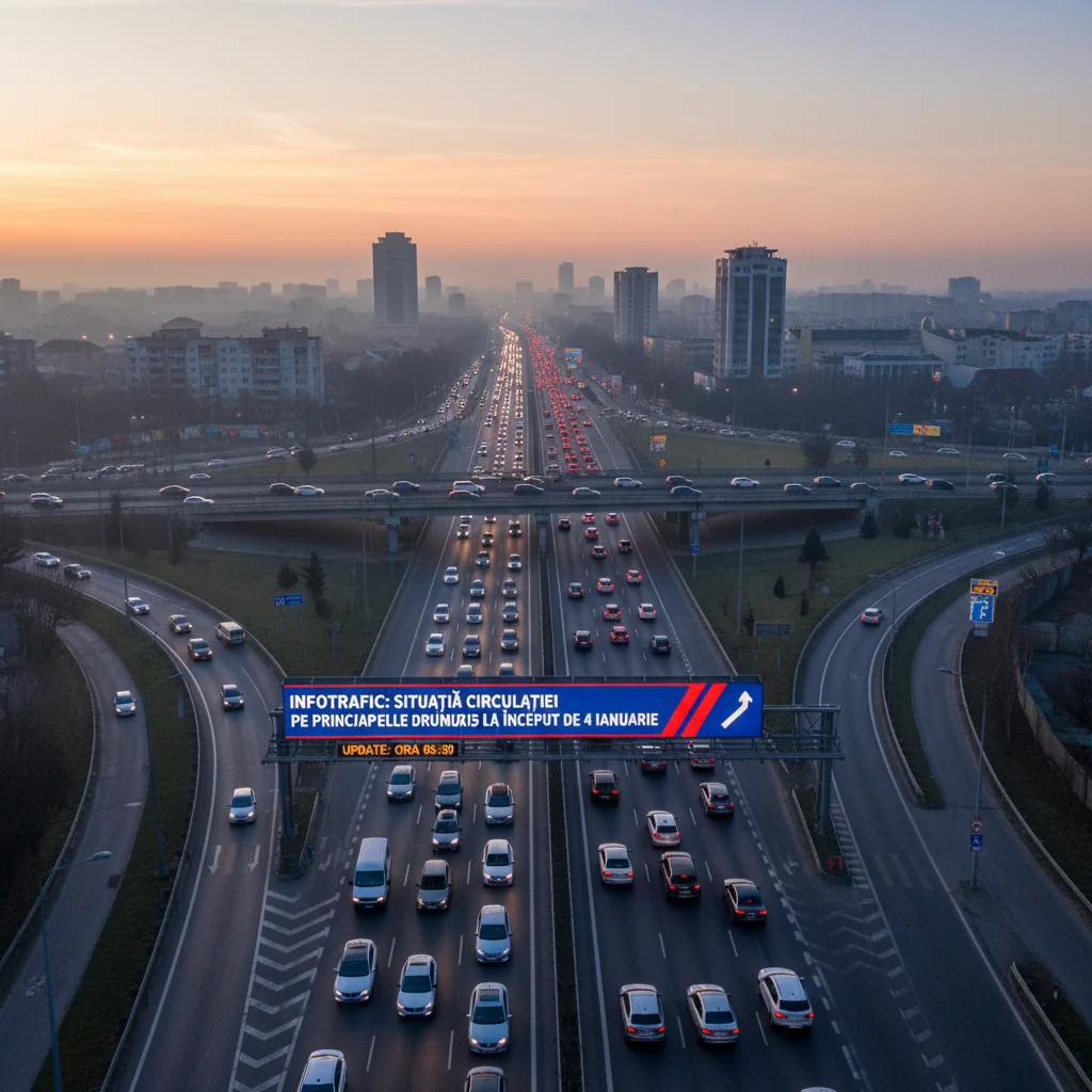Situația traficului rutier la Constanța, la începutul zilei de 4 ianuarie